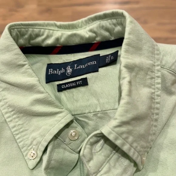 Polo Ralph Lauren Solid Oxford Long-Sleeve Woven Shirt Green - Picture 5 of 5